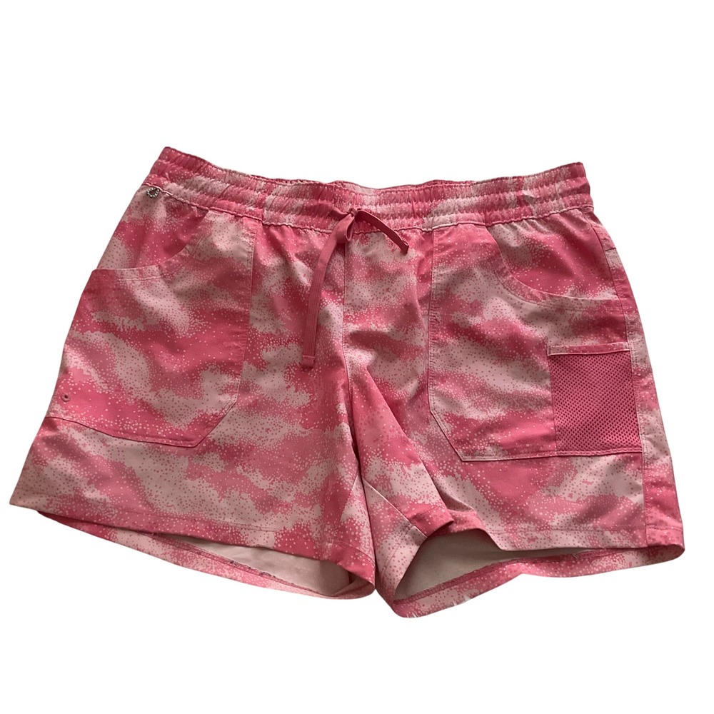 Columbia PFG Women's Pink Tie Dye Outdoor Casual Athleisure Shorts - Size Large